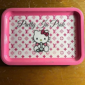 Hello Kitty laser engraved back flip style rolling tray Christmas gift