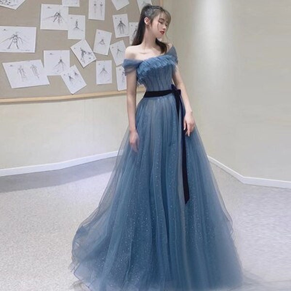 Blue Prom Dress - Etsy