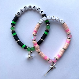 Wicked Inspired Bracelet Set: Elphaba & Glinda Polymer Clay Charms
