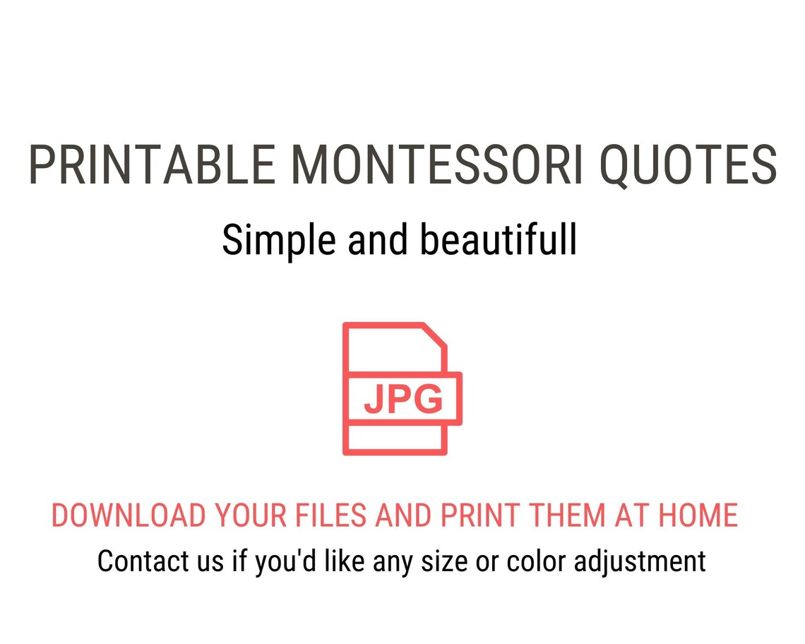 Montessori Quotes Watercolor Floral Wall Art, Nursery Decor, What the Hand Does the Mind ...