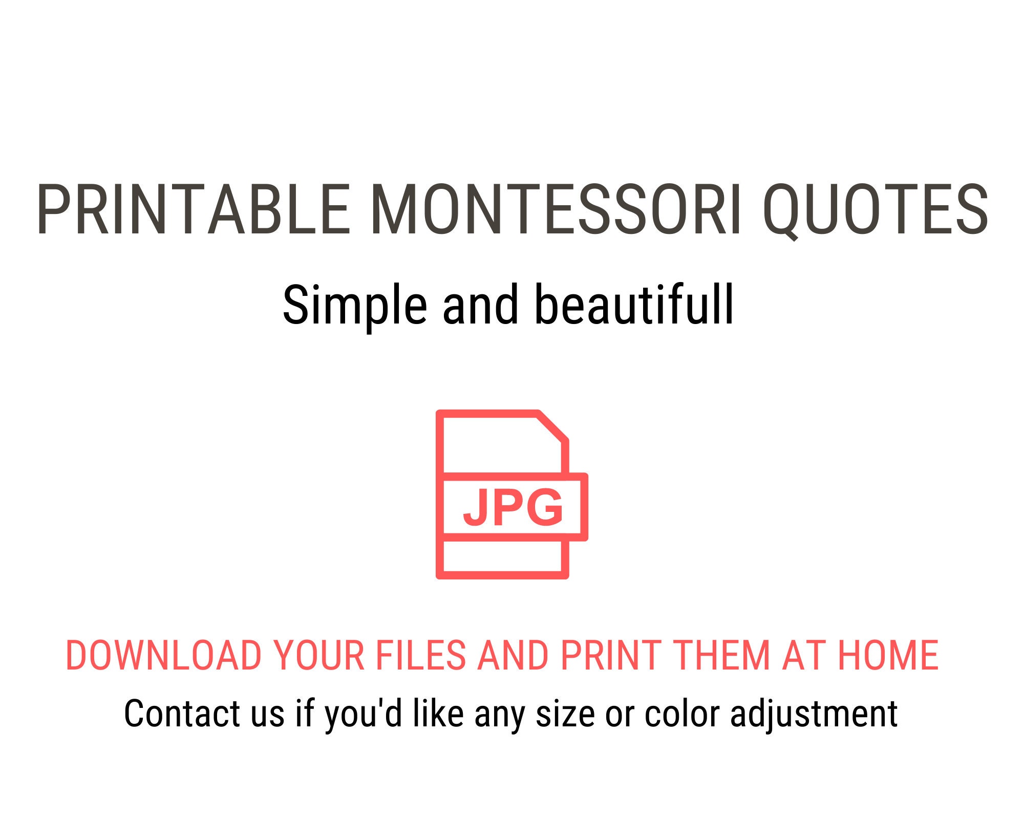 Montessori Quotes Watercolor Floral Wall Art, What the Hand Does the ...