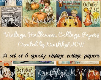 Papeles de collage de Halloween vintage