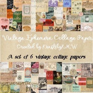 Vintage Ephemera Collage Papers