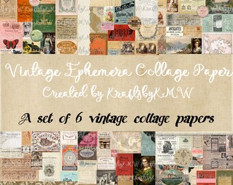Papiers collage éphémères vintage