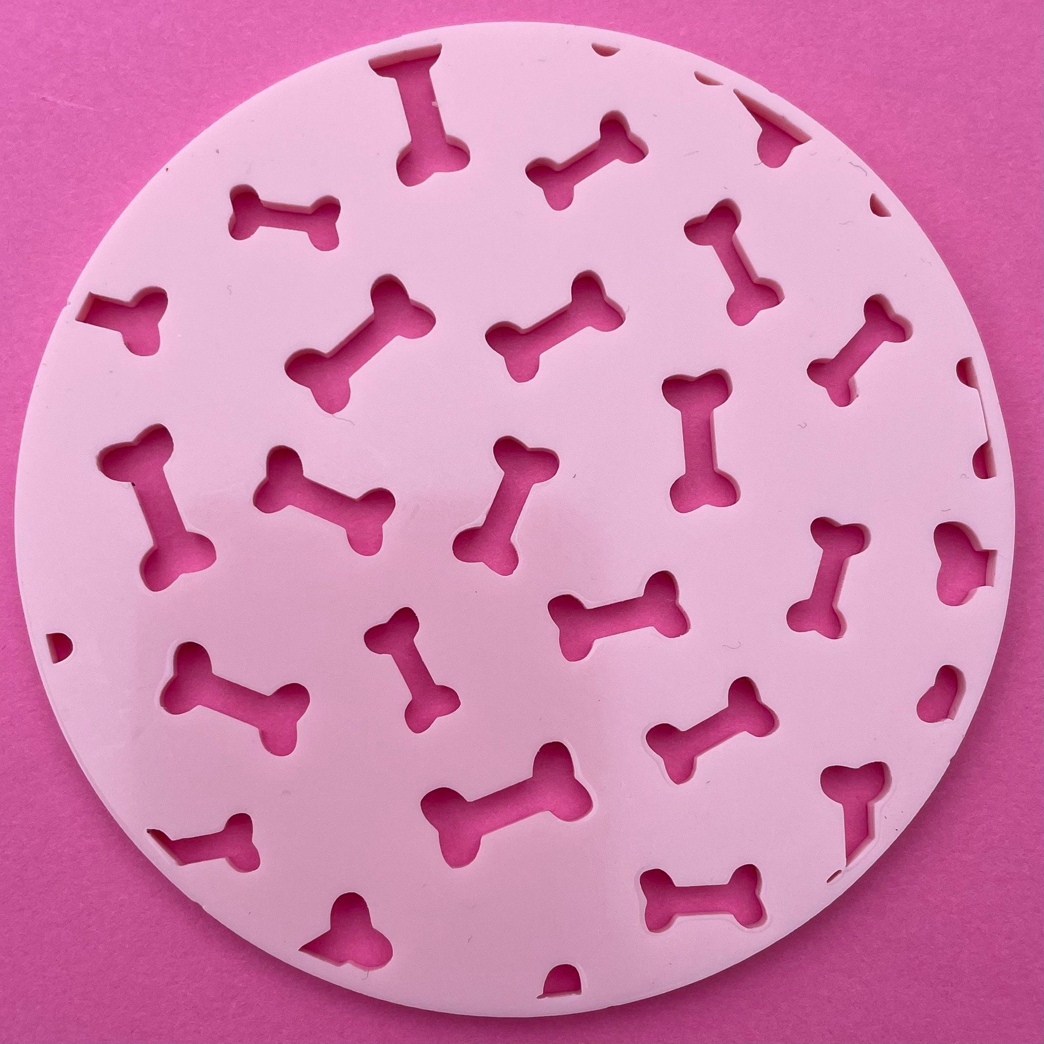 Bones Dog Puppy Halloween Cut Pattern Cupcake Cookie Circle Stamp Debosser