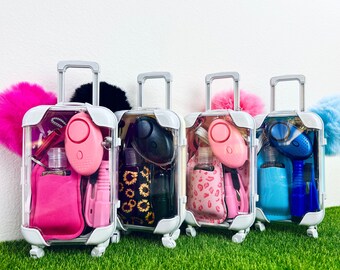 Mini Suitcase Safety Keychain, Gift for Women and Teens, Unique Gift, Gift Idea, Sunflower Keychain Set, Travelers Gift, Bday Gift,Christmas