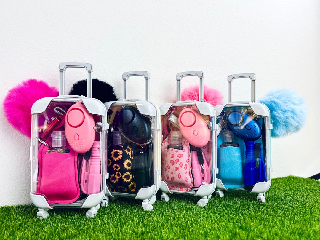 Mini Suitcase Safety Keychain, Gift for Women and Teens, Unique Gift, Gift Idea, Sunflower