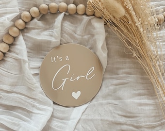 Baby Gender Reveal Disc | Reversible | It's a Girl | It's a Boy | Acrylic | Gift