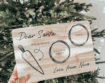 Santa Treat Board for Kids | Christmas Eve Tradition | Christmas Gift | Personalised | Wooden