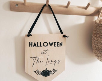 Personalised Halloween Hanging Decorative Sign
