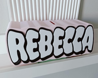 Personalized Graffiti Piggy Bank: Custom Name Money Box