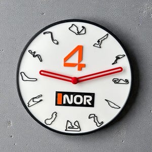 3D Printed F1 Wall Clock: Formula 1 Racing Enthusiast Decor