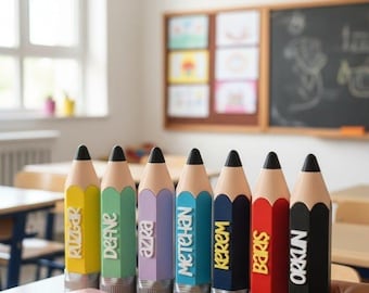 Personalized Pencil Case | Giant Pencil Shaped Pen Holder with Easy Twist Cap