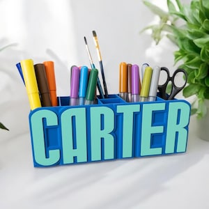 Personalized Pen Holder – Custom Desk Organizer – Make-up Box – Gift for Kids or Teachers