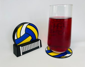 3D Printed Volleyball Coaster Set - Stylish Sport Gift for Fans and Players