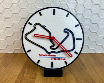 Silverstone Circuit Wall Clock: 3D Printed Formula 1 Gift