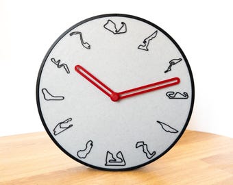 Modern F1 Racing Track Wall Clock, Silent Movement