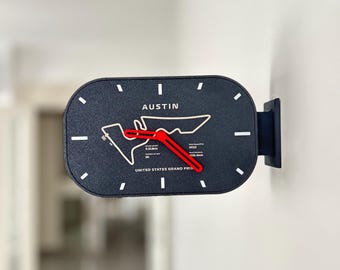 Double-Sided Motorsport Racing Circuit Wall Clock: Minimalist Garage Decor