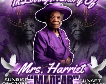 Purple Memorial Editable Design
