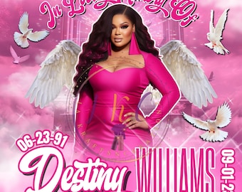 Pink Memorial Editable Design