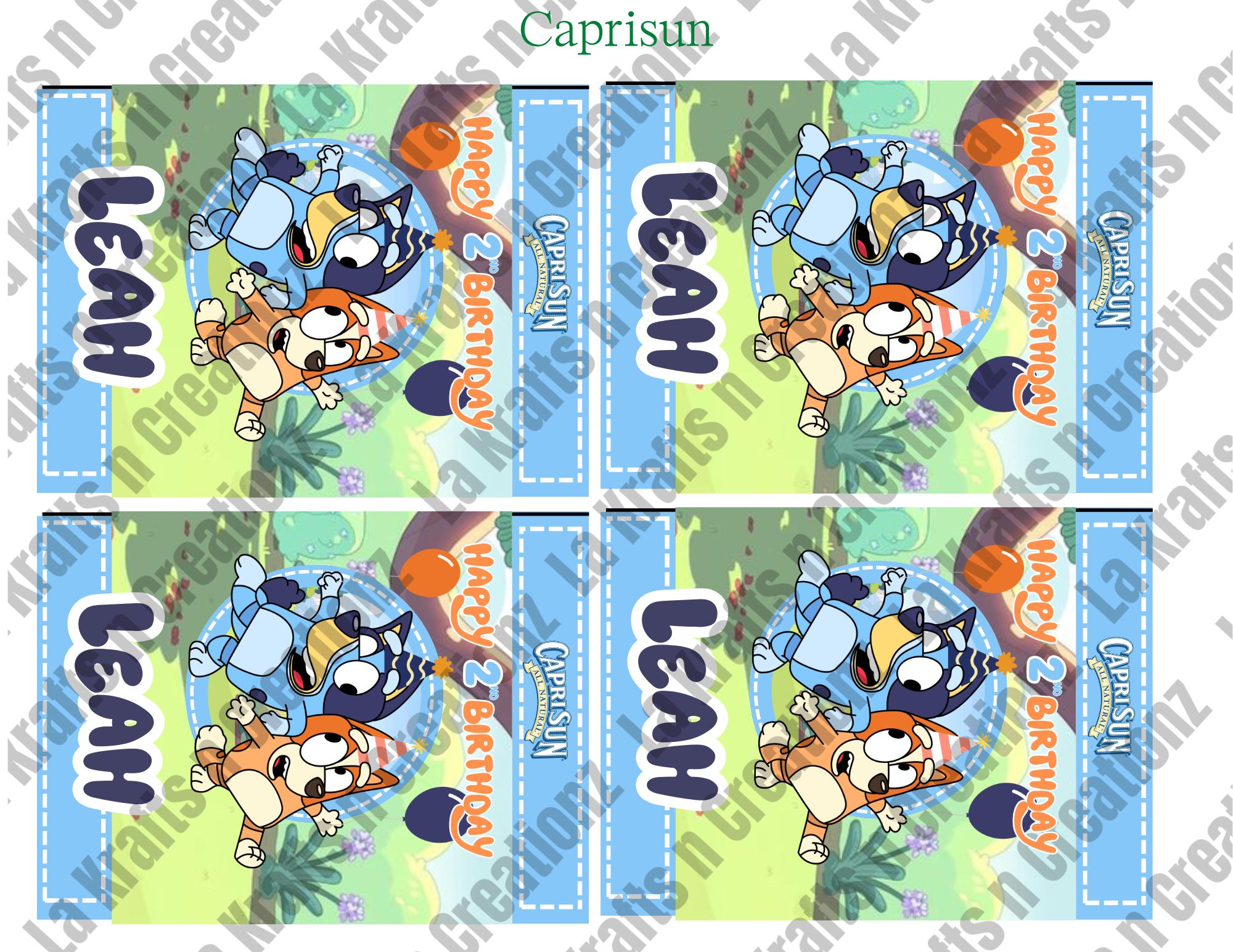 Editable Bluey Favor Template Pack