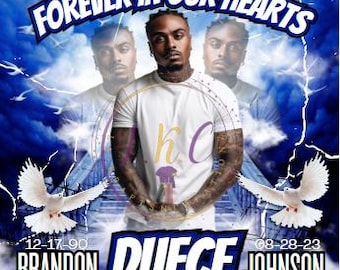 Blue Memorial Editable Design