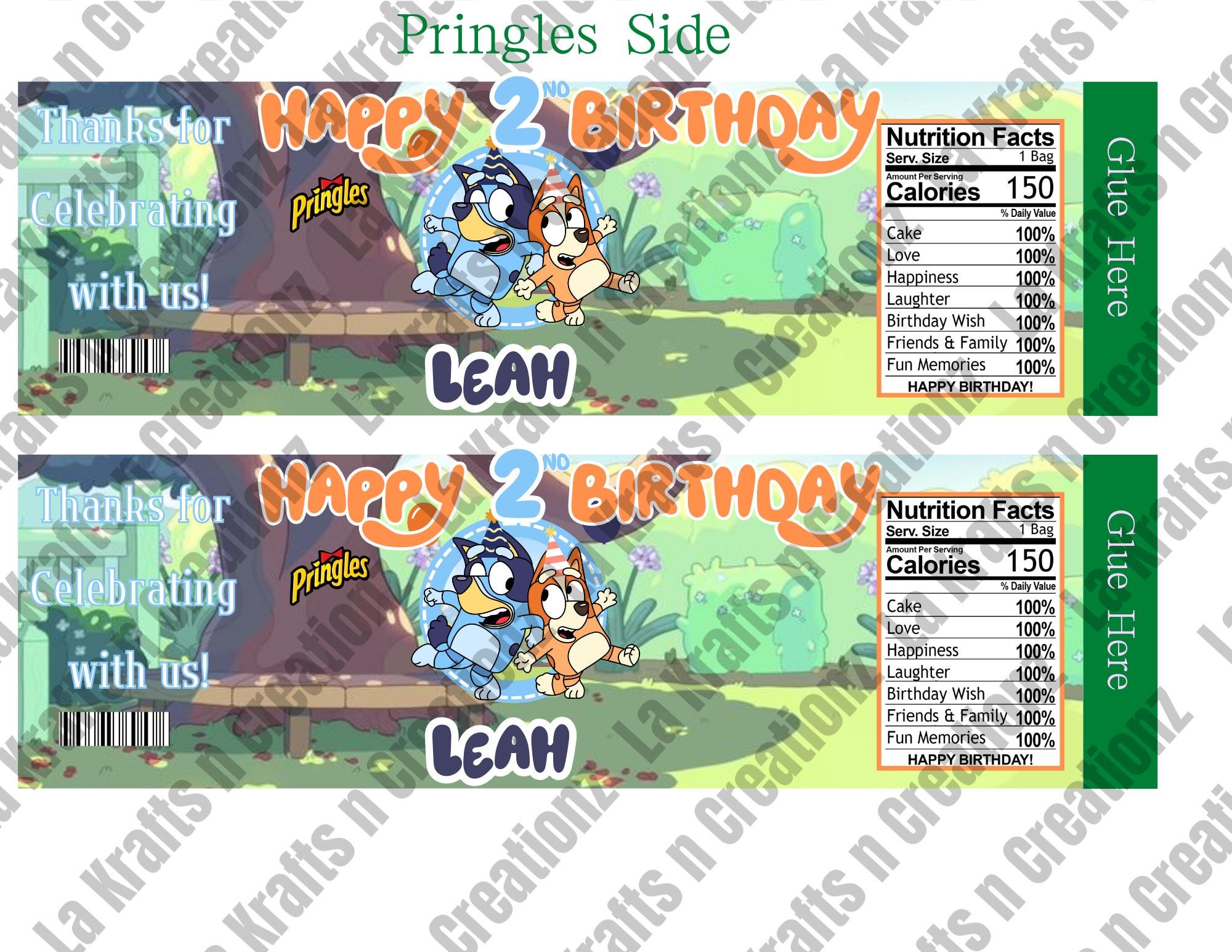 Editable Bluey Favor Template Pack