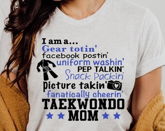 Taekwondo Mom Shirt, Tournament, Black belt gift, Groovy, Instructor gift, Unisex, Shirt Tshirt Sweatshirt Bella Canvas Gildan