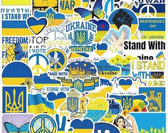50 Pack Stand with Ukraine War Russia Car bottle laptop support Stickers