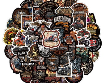 50 Pack Vintage Motorcycle Biker Biking locker toolbox hardhat Stickers