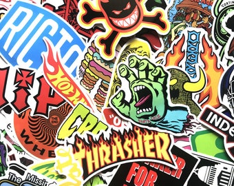 100pcs Skate Board Stickers Logo Santa Cruz Retro Random Old School Bulk Pack 