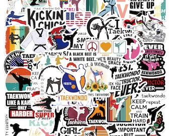 50 Pack TKD Taekwondo Tae Kwon Do Martial Arts karate fighting kids activity sport Stickers