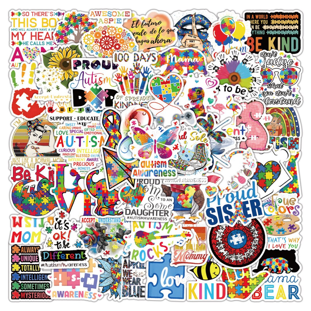 50 Pack Autism Autistic Neurodiversity Puzzle Infinity Awareness Laptop ...