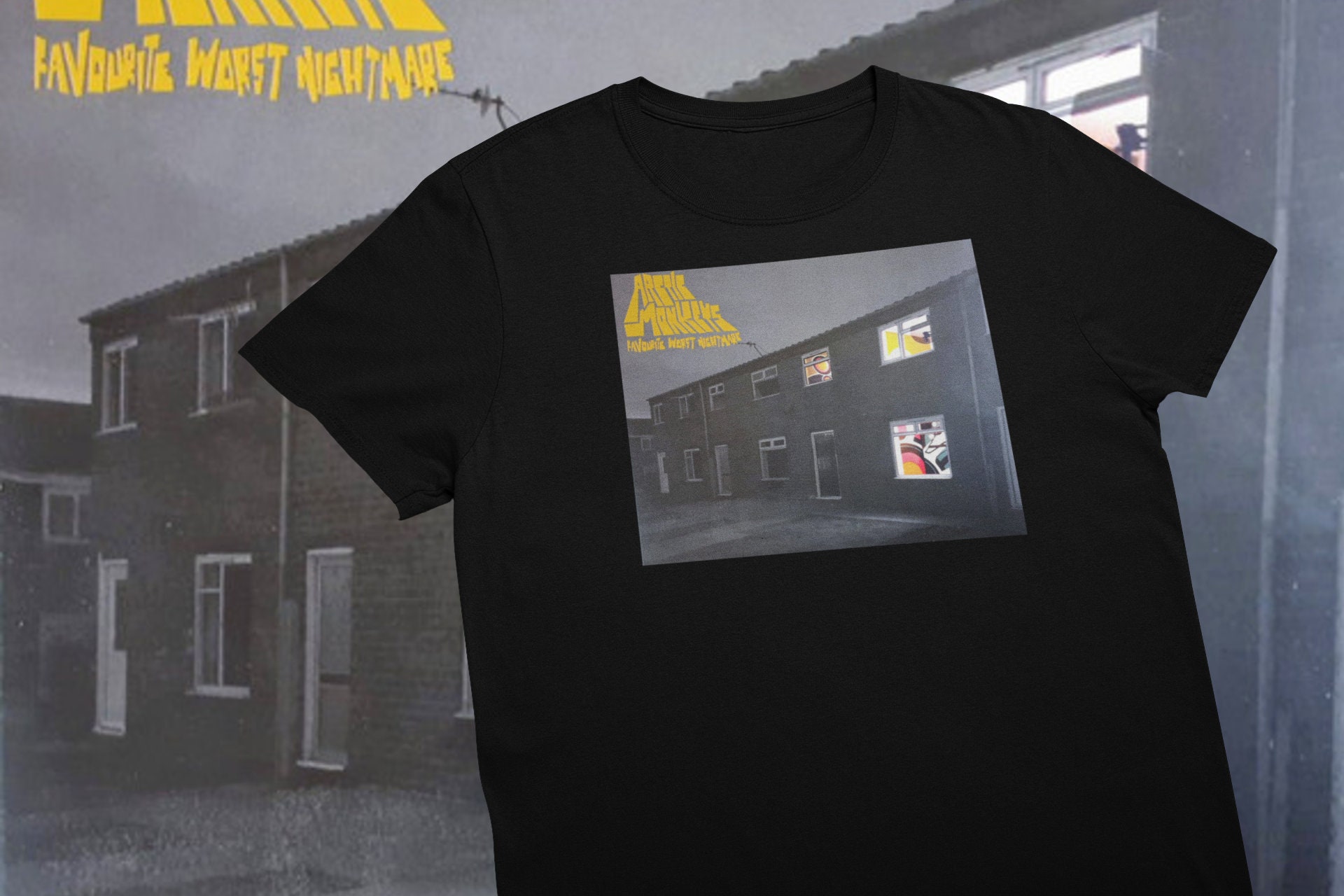 Discover ARTIC MONKEYS "Favourite Worst Nightmare" Album Cover Shirt