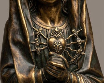 Virgen Dolorosa de los Siete Puñales  | Estatua Religiosa Pesada | Decoración Espiritual para Hospital, Residencia o Altar | Mater