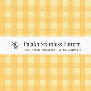 Palaka Seamless Pattern - Puakenikeni Yellow, Hawaiian Print, Repeat Background, Commercial Use, Fabric Design, Hawaii Surface Patterns