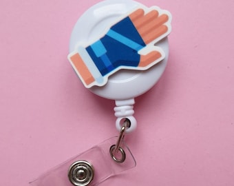 Splint badge reel, Physiotherapist/Physical therapist card holder, Orthopedist gift, PT badge holder, Physical therapy ID clip, Name tag
