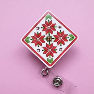 Bobine d'insigne rétractable bohème, cadeau pour un collègue de travail, clip d'identification médicale vintage, porte-cartes docteur infirmière, beau mousqueton, étiquette nominative, lanière