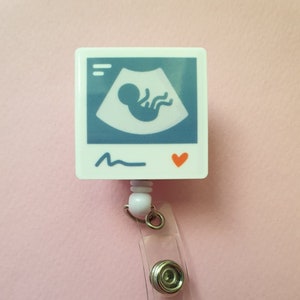 Porta credencial de ginecólogo, porta credencial de ecografía, clip de identificación para credencial de ginecólogo-obstetra, etiqueta con nombre de partera, obsequio para obstetra, clip para credencial de ecografía, ecografía
