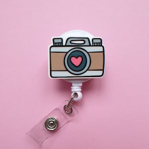 Bobine de badge pour appareil photo, étiquette nominative pour photo, cadeau pour photographe, porte-cartes pour appareil photo, porte-badge, clip d'identité pour photographe, cadeau pour médecin, cadeau pour collègue