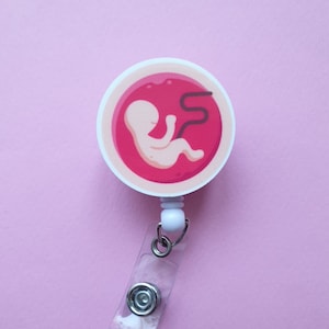 Badgehaspel gynaecoloog, OB-GYN-kaarthouder, badge verloskundige, cadeau verloskundige, baby-ID-clip, medisch sleutelkoord, naamplaatje verpleegkundige, naamplaatje verpleegkundige, echobadge