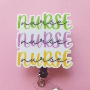 Bobine de badge rétractable pour infirmière, étiquette médicale, cadeau pour infirmière, clip pour badge, porte-cartes rétractable, porte-cartes d'identité, étiquette nominative pour soins intensifs, clip pour infirmière