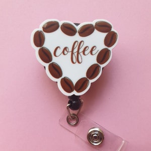 Enrouleur de badge pour amateur de café, porte-carte de médecin, clip d'identification d'infirmière, enrouleur de badge rétractable médical, étiquette d'identification de laboratoire, lanière de café, mousqueton,