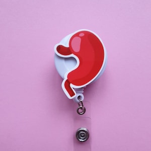 Bobine d'insigne d'estomac, porte-cartes de gastro-entérologue, étiquette d'identification d'estomac, cadeau de médecin, clip d'identification de chirurgien, porte-badge d'infirmière, support d'identification de médecin