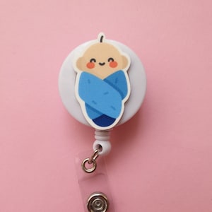 Bobine d'insigne de gynécologue, porte-cartes OBGYN, étiquette nominative de sage-femme, cadeau obstétricien, clip d'identification de bébé, cadeau d'infirmière d'accouchement, porte-badge d'infirmière OB