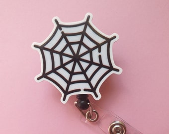 スパイダーウェブバッジリール：ハロウィンIDホルダー、看護師ギフト