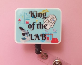 Lab scientist card holder, Lab tech badge reel, Lab tech gift, Laboratory name tag, Chemistry teacher ID clip, Medical badge clip
