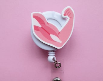 Musles badge reel, Physiotherapist card holder, Physiotherapist gift, PT name tag, Medical badge clip, PT badge,Doctor ID clip, Badge holder