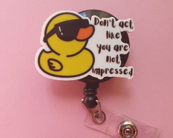 Funny duck badge reel, Card holder, Doctor gift, Nurse gift, Medical name tag, Retractable ID clip, Medical lanyard, Carabiner