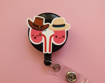 Kidneys badge reel, Nephrologist card holder, Doctor gift, Kidneys cute ID clip, Medical badge clip, Nurse badge holder, Doctor ID name tag